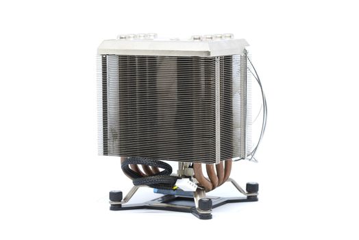 Cooler CPU fan with heat sink and cable , isolated on white background