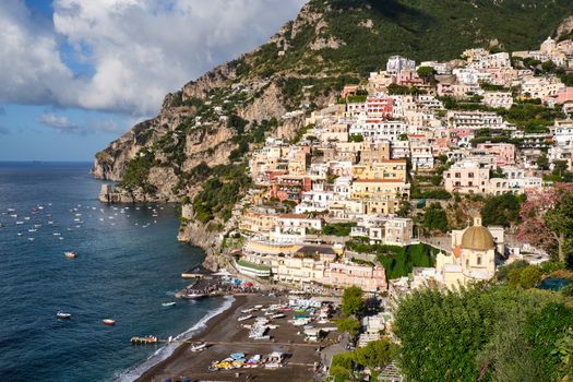 The famous tourist resort Positano on the italian Amalfi Coast