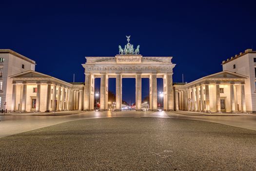 The Brandenburg Gate in Berlin at night