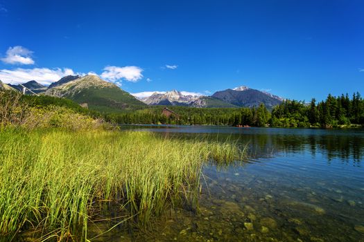 Mountain lake Strbske pleso in National Park High Tatra, Slovakia, Europe