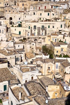 Detail of the old houses of Matera in the Basilicata region in southern Italy