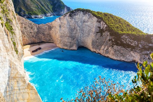 Most beautiful beach in the world, shipwreck beach Zakynthos, Greece