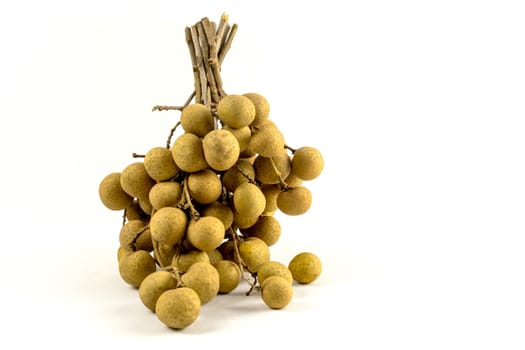 fresh longan isolated on white background