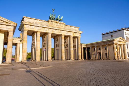 The famous Brandenburger Tor in Berlin early in the morning with no people