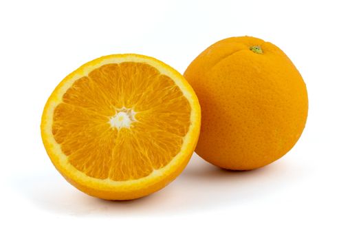 Fresh navel oranges isolated on white background. Save with clipping path.