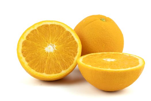 Fresh navel oranges isolated on white background. Save with clipping path.