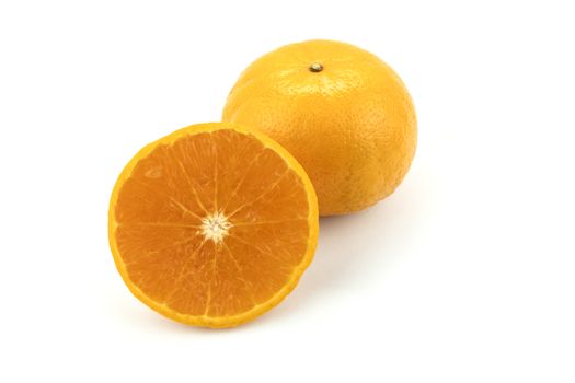 Fresh navel oranges isolated on white background. Save with clipping path.