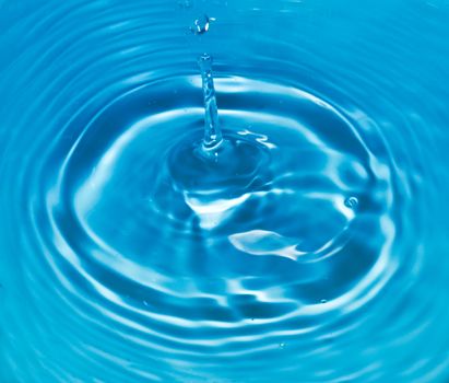 Close up water drop with water wave