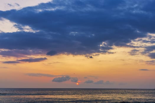 Tropical sunset over the sea. with copy space for text or design.