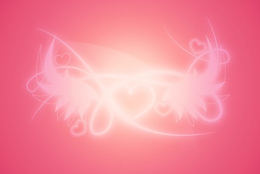 Red and pink abstract background with heart shape for valentine text or design use.