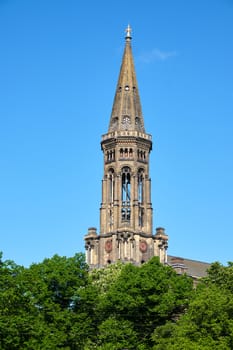 The bell tower of the Zionskirche in Berlin, Germany