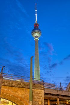 The famous Television Tower in Berlin at night