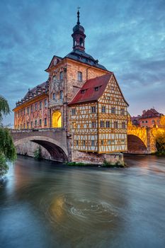 The Old Town Hall of Bamberg in Bavaria, Germany, at dawn