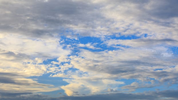 Background of dramatic blue sky with clouds.