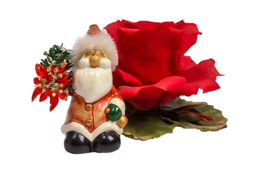 Santa Claus Doll isolated on white background, studio shot.
