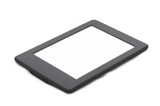 Isolated e-book reader or e-reader on white background.