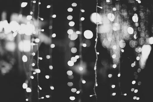 Black and white background of bokeh light abstract.