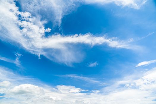 Background of clear blue sky with clouds.
