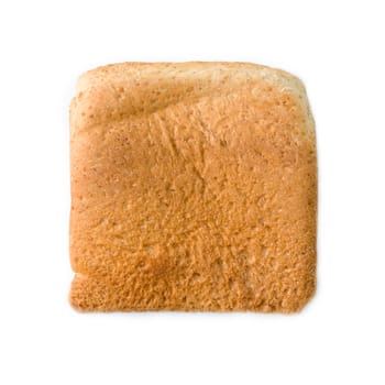 Slice of bread, studio shot isolated on white background.