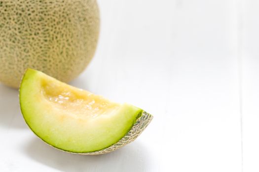 Studio shot of Japanese melon or cantaloupe.