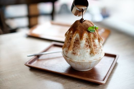 Frozen dessert, Korean shave ice, Patbingsu or Bingsu.
