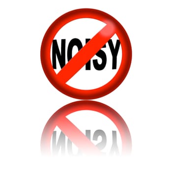 3D sphere no noisy sign with reflection