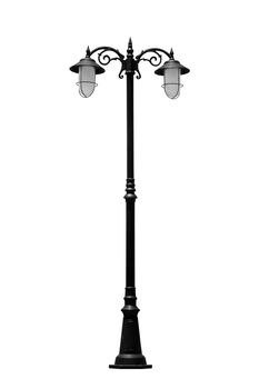 Street light pole isolated on a white background, with clipping path.