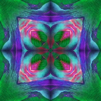 Abstract kaleidoscope or endless pattern made from fabric for background used.