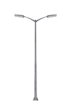 Street light pole isolated on a white background, with clipping path.