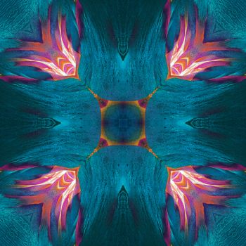 Abstract kaleidoscope or endless pattern made from fabric for background used.