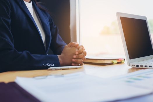 Business woman signing a loan for investment, negotiation