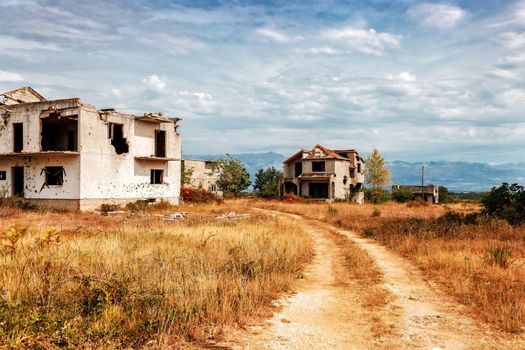 abandoned, abandoned after the war houses. Croatia