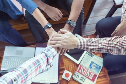 Businessmen shake hands After business negotiation