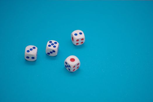 Group of dice shot from high angle