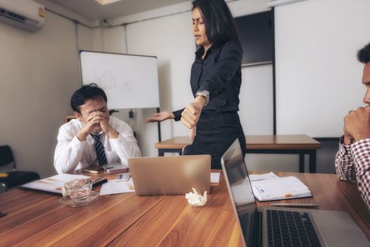 Business leader presenting new project. Businessman standing and leading business presentation. Male executive putting her ideas during presentation in conference room. 