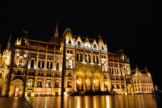 View of the famous Hungarian Parliament in Budapest.