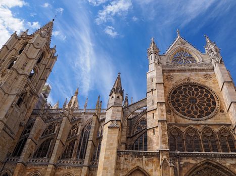 Gothic cathedral of Leon, Castilla Leon, Spain.