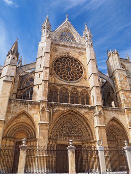 Gothic cathedral of Leon, Castilla Leon, Spain.