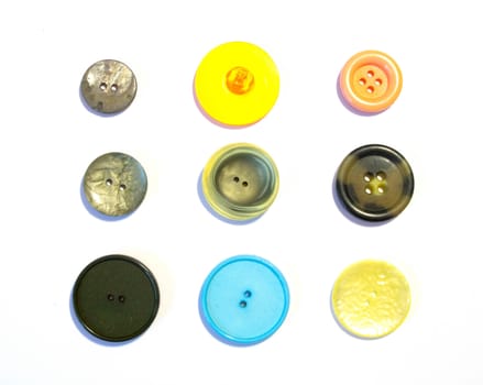 A Collection of Multicolour Different Size Buttons