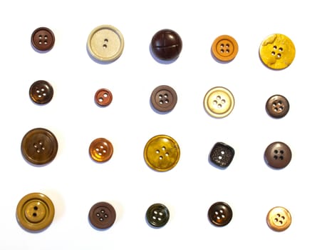 A Collection of Multicolour Different Size Buttons