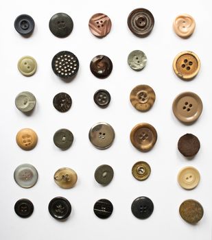 A Collection of Multicolour Different Size Buttons