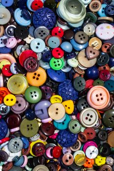 A Collection of Multicolour Different Size Buttons