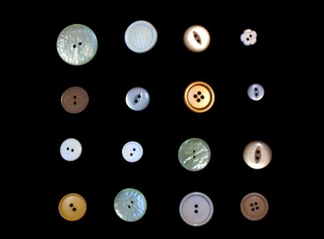 A Collection of Multicolour Different Size Buttons