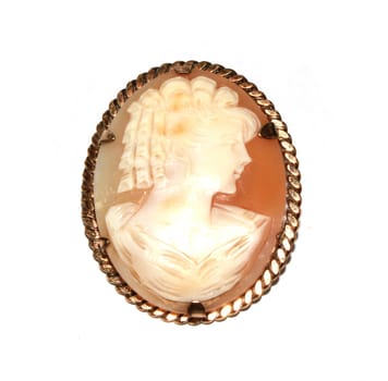 Ladies Vintage Antique Gem Jewellery On White Background