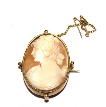 Ladies Vintage Antique Gem Jewellery On White Background