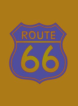 Travel USA sign of Route 66 label. American road icon.