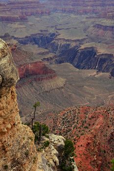 South Rim Grand Canyon before sunset, Arizona, US.