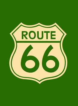 Travel USA sign of Route 66 label. American road icon.