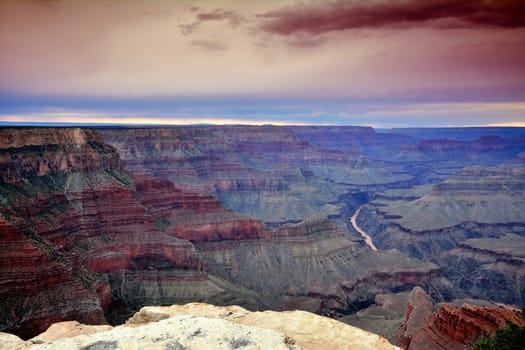 South Rim Grand Canyon before sunset, Arizona, US.