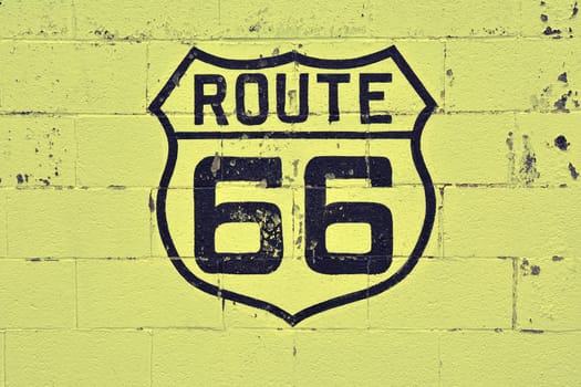 Historic U.S. old Route 66 sign.